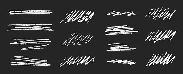 Sottolineazioni a gesso e linee di tratto impostate a matita, linee a matita disegnate a mano, matita a carbone, linee dritte