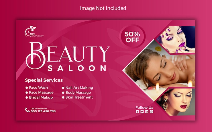 Vettore spa e salone di bellezza google cver copertina facebook modello di social media design