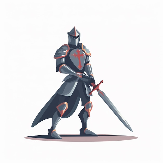 spada cavaliere scudo vettore armatura medievale guerriero illustrazione guerra simbolo antico eroe h