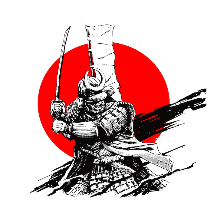 Vettore spada samurai