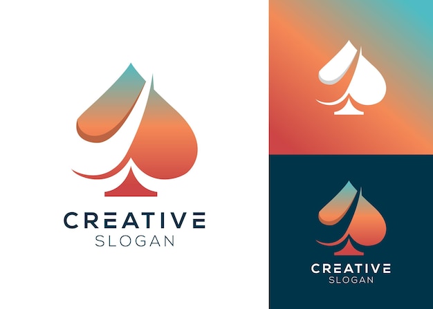 Spade con elementi di progresso logo design per finanza e consulenza