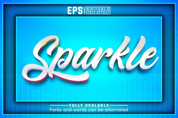 SPARKLE 3d Effetto di testo modificabile