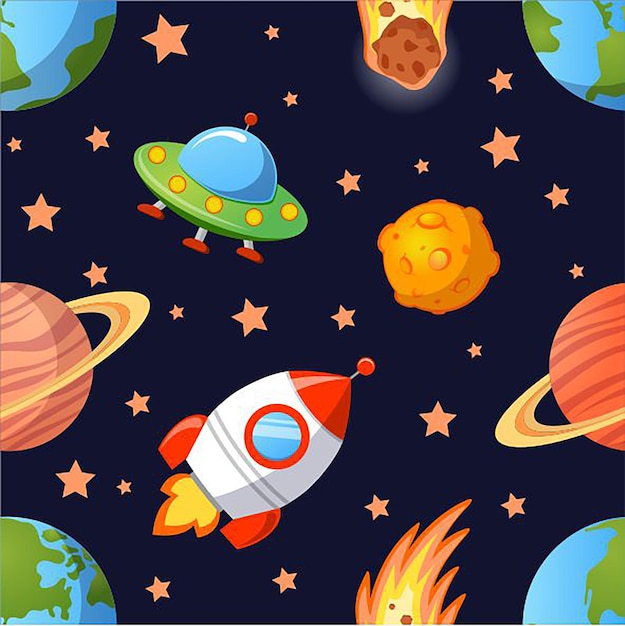 Spazio di avventura Vettore di modello senza cuciture