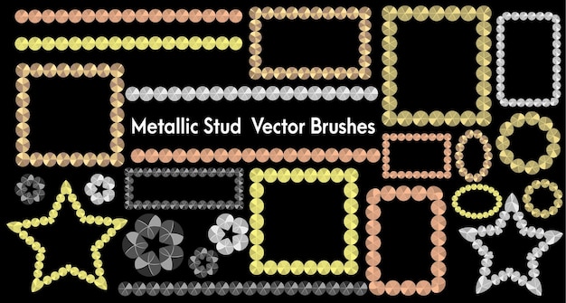 Spazzole per borchie metalliche vettoriali