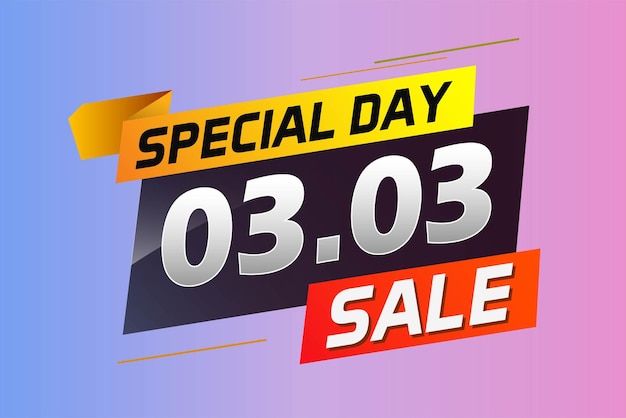 Special day 03 03 word concept vector illustration with megaphone and 3d style landing page templa (illustrazione vettoriale con megafono e pagina di destinazione in stile 3D)