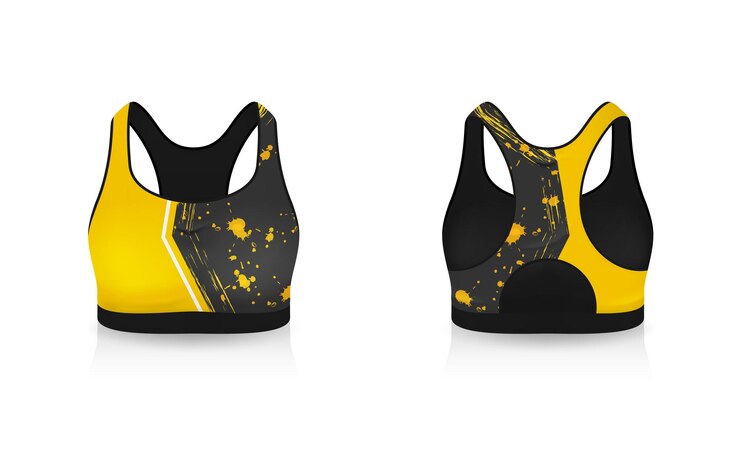 Vettore specificazioni sport bra outfits standard uniforme colore di base bianco e nero modello di modello per d