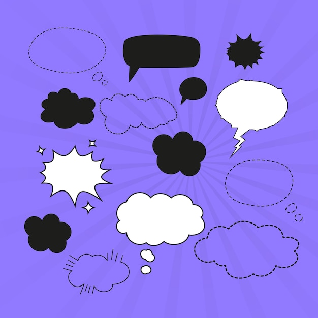 Speech Bubble Icons Set Talk bubble Cloud speech bubbles collection Illustrazione vettoriale