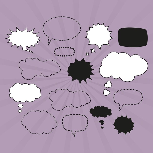 Speech Bubble Icons Set Talk bubble Cloud speech bubbles collection Illustrazione vettoriale
