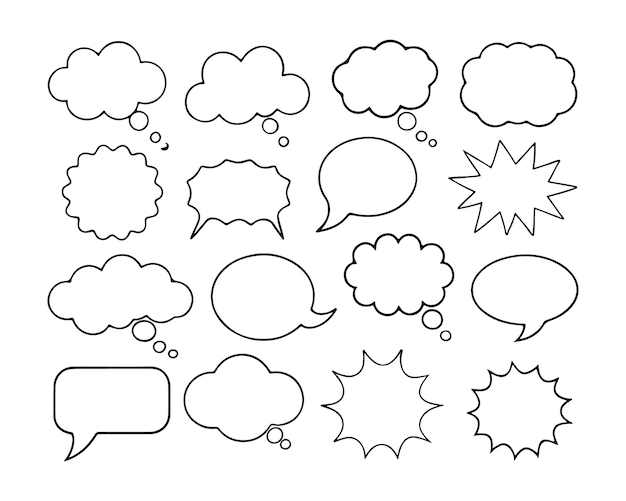 Speech bubble speech balloon chat bubble line art icona vettoriale per app e siti web
