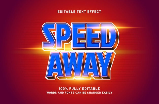 speed away effetto di testo modificabile in stile di testo di corsa e velocità