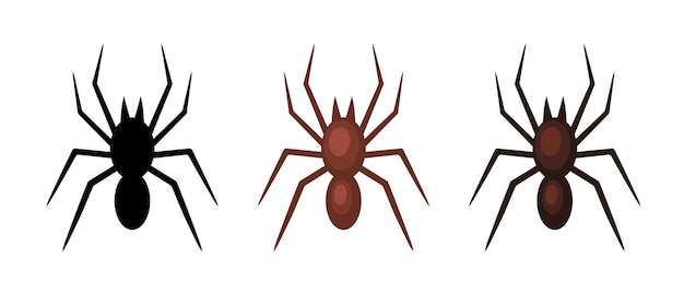Spider Spiders set Vector clipart isolato su sfondo bianco