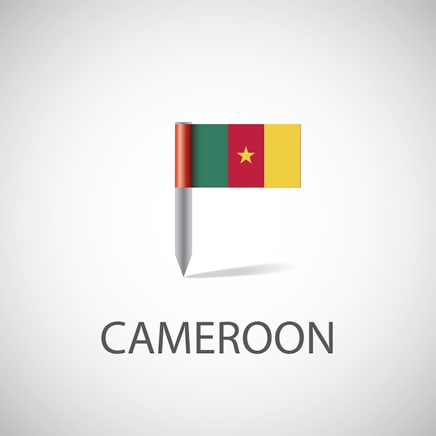 Spilla della bandiera del Camerun su sfondo bianco