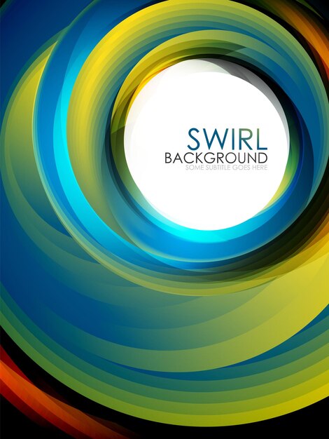 Spiral swirl flowing lines 3d effect abstract background vector digital business or techno motion template