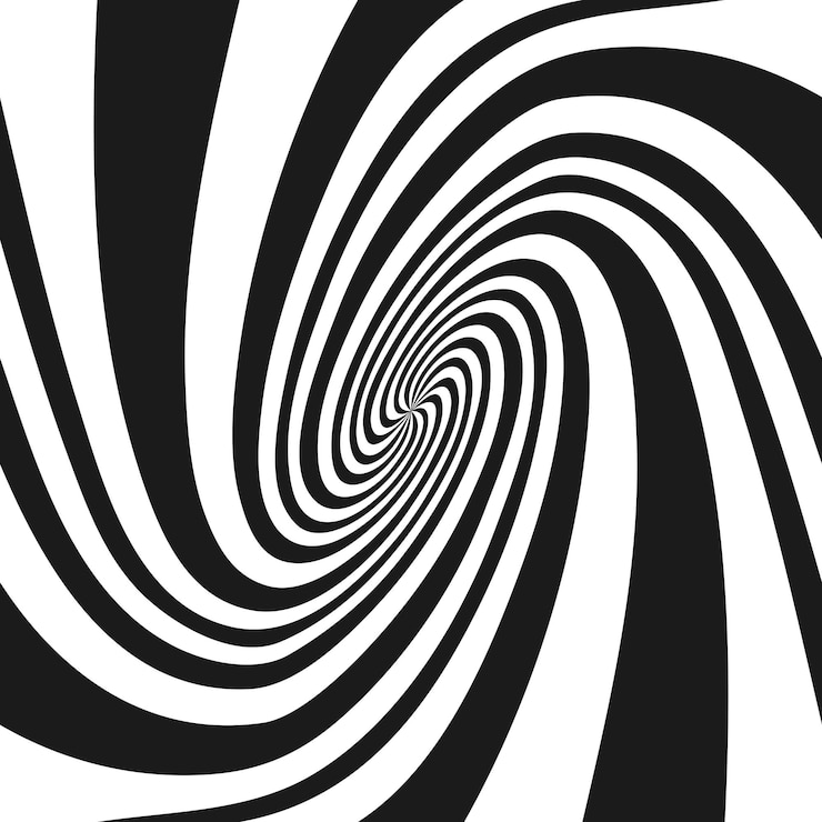 Vettore spirale bianca e nera