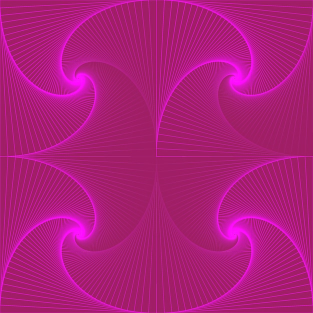 Spirale di quadrati vorticosi psichedelici Sfondo astratto lineare ripetuto