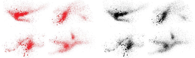 Splatter grunge texture Scribble bianco rosso e nero colore macchia di sangue splatter set di design