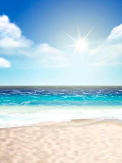 splendida sabbia della spiaggia sullo sfondo