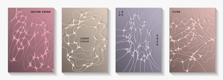 Vettore splendidi volantini per feste di ballo linee curve mobili sfondi superficiali moderni modelli vettoriali di pagine di titolo poster e striscioni per feste di discoteca disegno grafico ondulato fluido