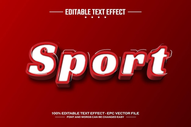 Sport 3D modello di effetto di testo modificabile