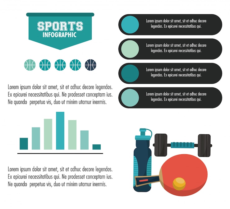 Vettore sport infografica design colorato