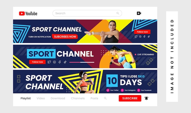 Sporty YouTube Banner per gli atleti
