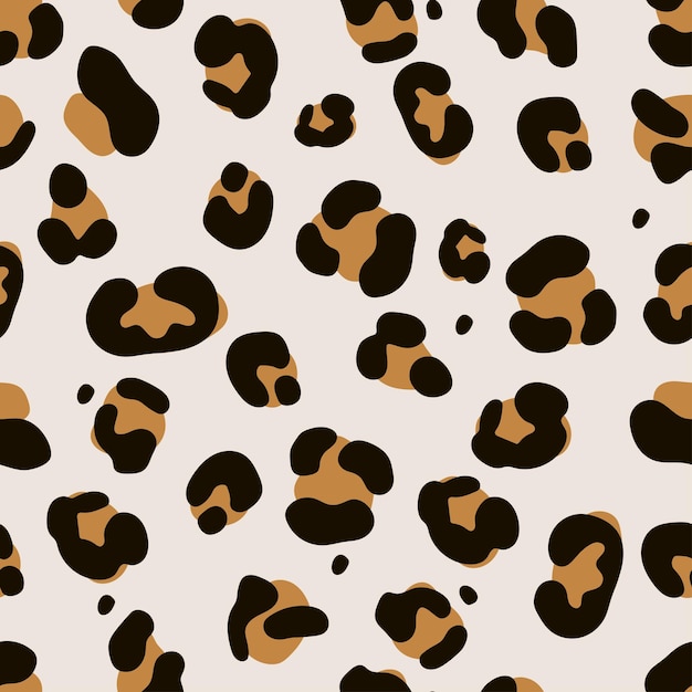 Spot di leopardo cartone animato vettoriale sfondo a modello senza cuciture per l'imballaggio della carta da parati e lo sfondo