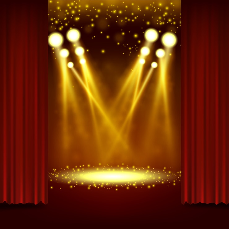 Vettore spotlight che brilla in mostra