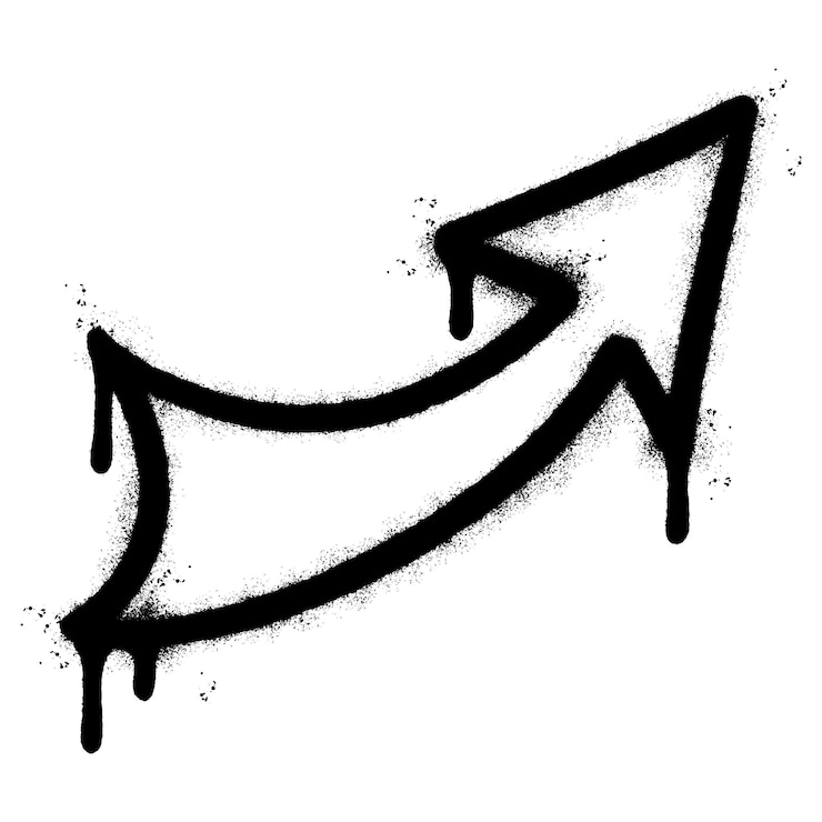 Vettore spray painted graffiti arrow icon spray isolato con uno sfondo bianco