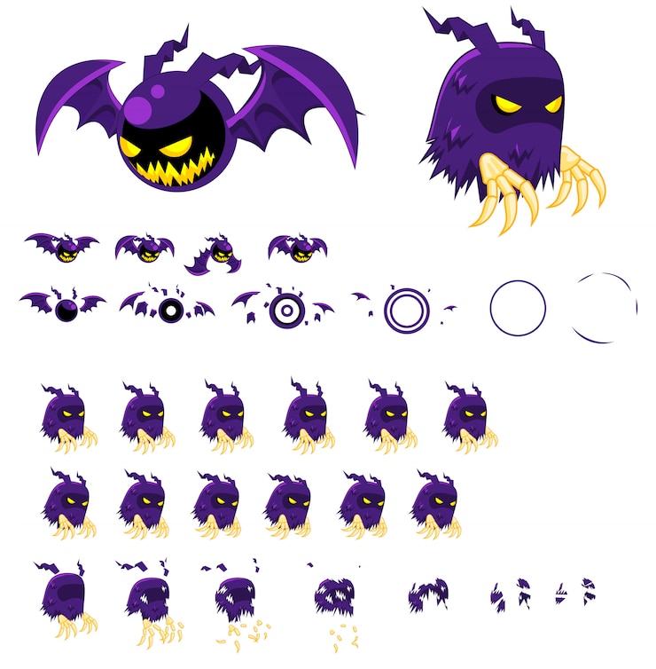 Vettore sprite del gioco fantasma