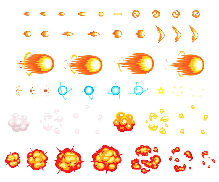 Vettore sprite varie spara giochi
