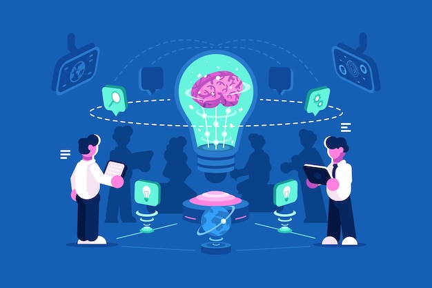 Squadra della gente di affari che pensa a un brainstorming