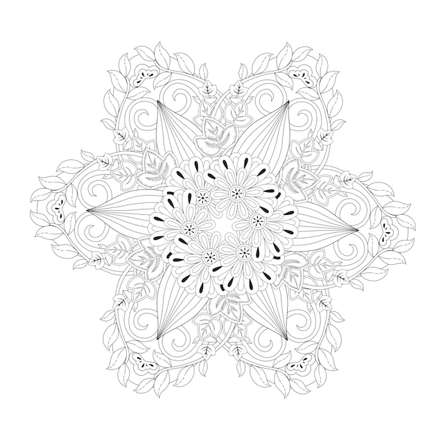 Squisito design pattern mandala in bianco e nero