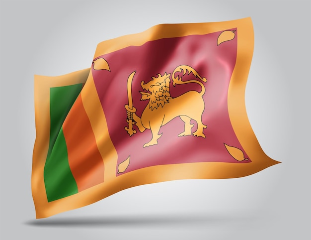 Sri Lanka, vettore 3d bandiera isolato su sfondo bianco