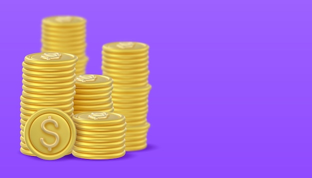 Stack di icone di monete 3D