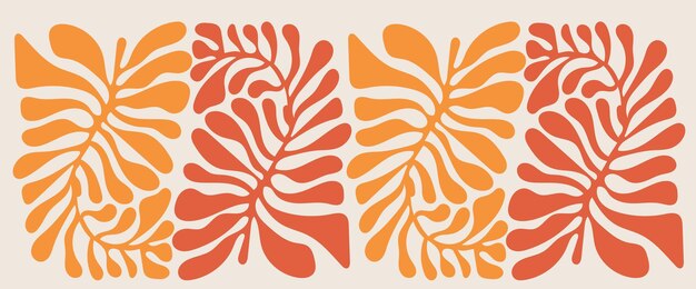 Stagione autunnale sfondo orizzontale con foglie d'autunno astratte luminose Autunno arte moderna minimalista s
