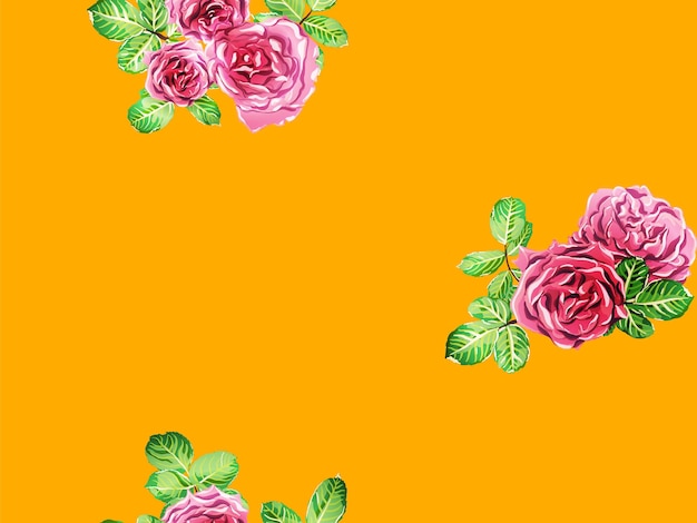 Stampa di costumi da bagno con fiori di rosa botanica. Sfondo di peonia hawaiana femminile. Modello senza cuciture giallo oro e rosa zafferano. Design floreale continuo. Peonie estive, foglie e boccioli, texture per indumenti da notte.