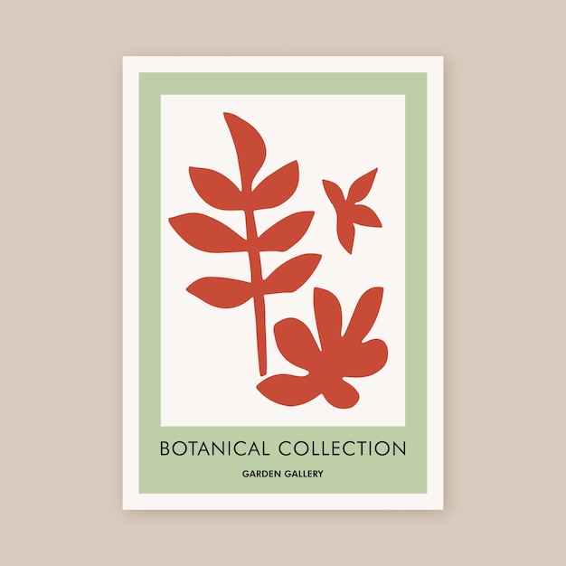 Stampa di poster con ritagli botanici moderni