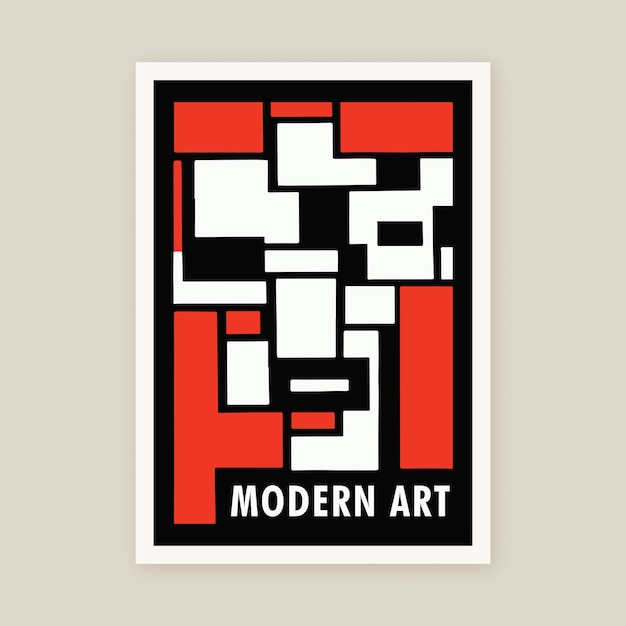 Stampa di poster d'arte moderna geometrica della metà del secolo