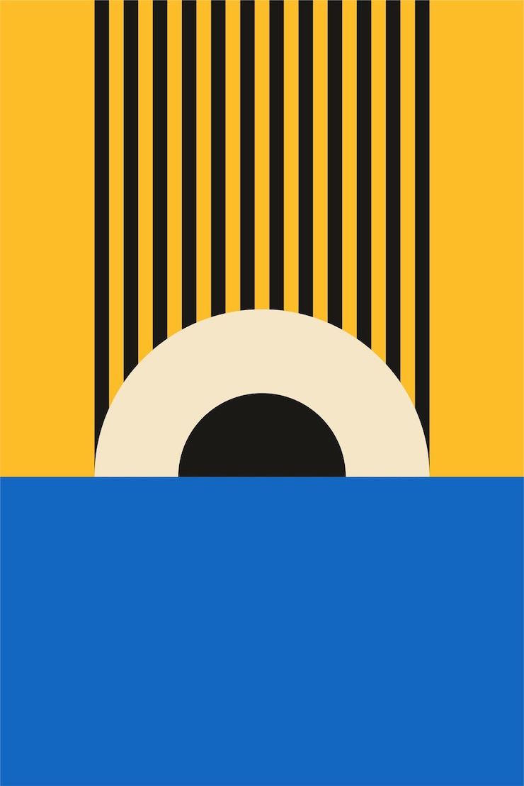 Vettore stampa geometrica bauhaus di sfondo