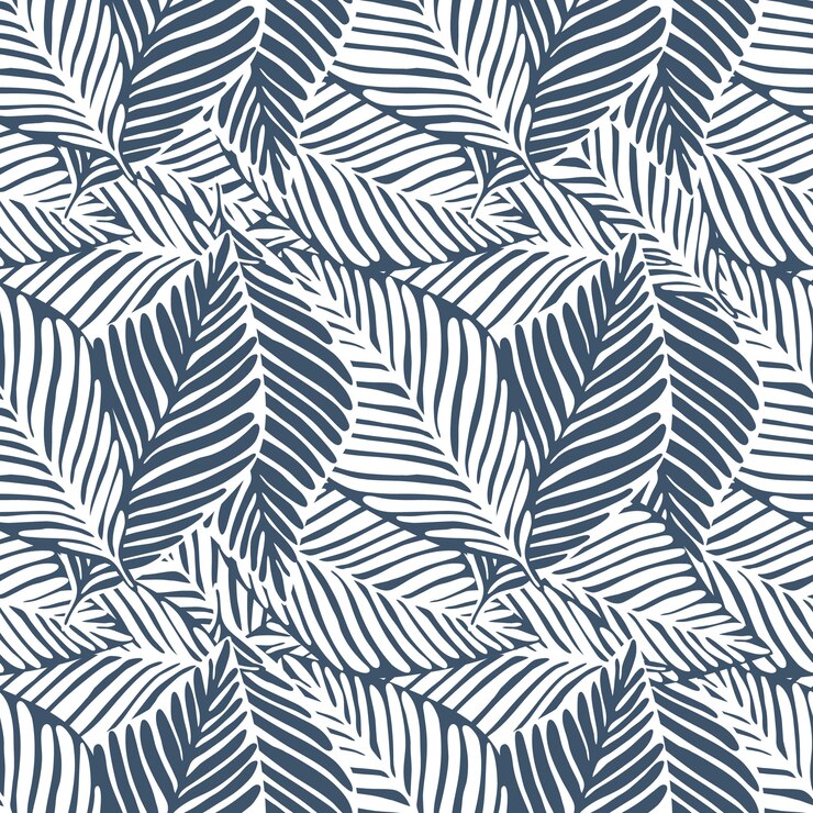Stampa in bianco e nero della giungla. Modello tropicale, foglie di palma senza soluzione di continuità. Pianta esotica.