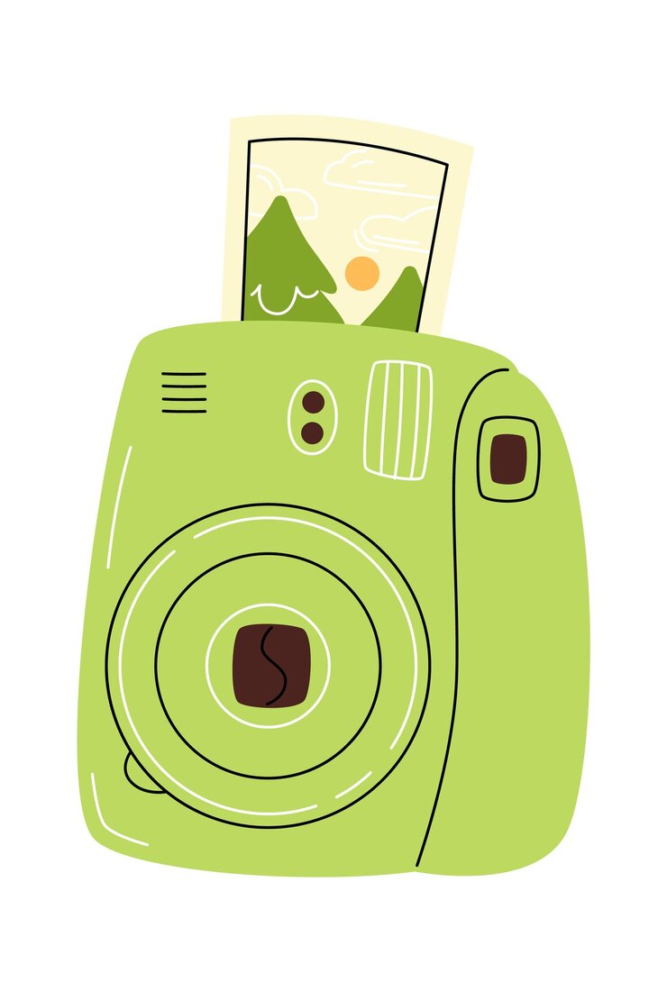 Vettore stampa istantanea dell'immagine della fotocamera