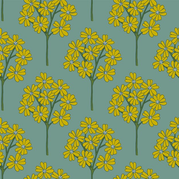Stampa retrò senza cuciture del mazzo di fiori astratti