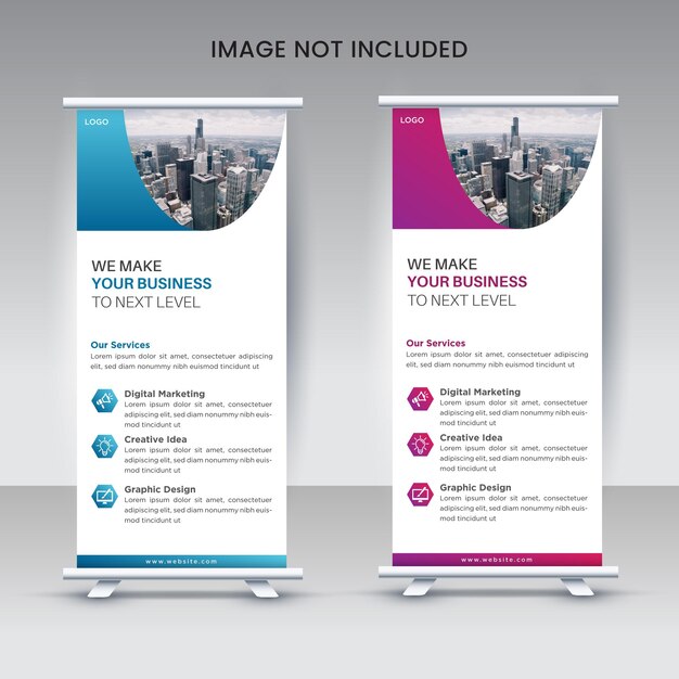 Standee roll up banner design per la tua presentazione aziendale