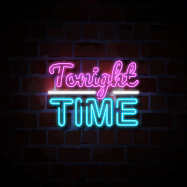 stasera illustrazione di insegna al neon