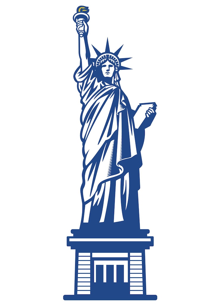 Vettore statua della libertà americana