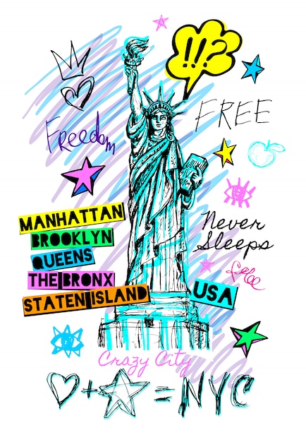 Statua della libertà, libertà, poster di New York