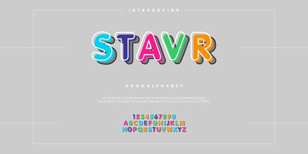 Stavr Font Alphabet tipografia illustrazioni vettoriali