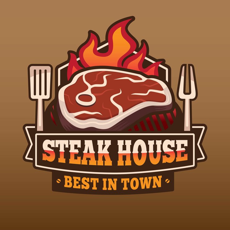 Vettore steak house logo design