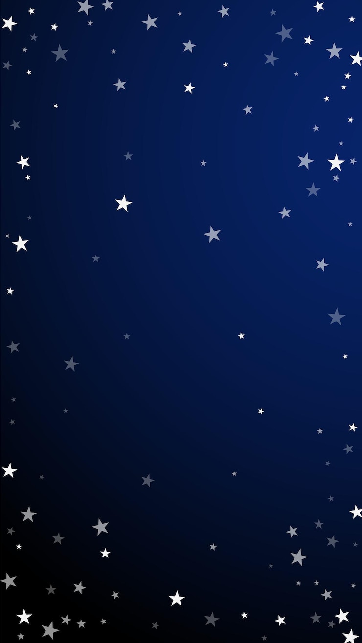 Vettore stelle cadenti casuali fondo di natale. sottili fiocchi di neve volanti e stelle su sfondo blu scuro. modello di sovrapposizione reale del fiocco di neve d'argento invernale. grassetto illustrazione verticale.