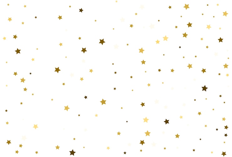 Vettore stelle d'oro cadenti coriandoli d'oro celebrazione decorazioni natalizie